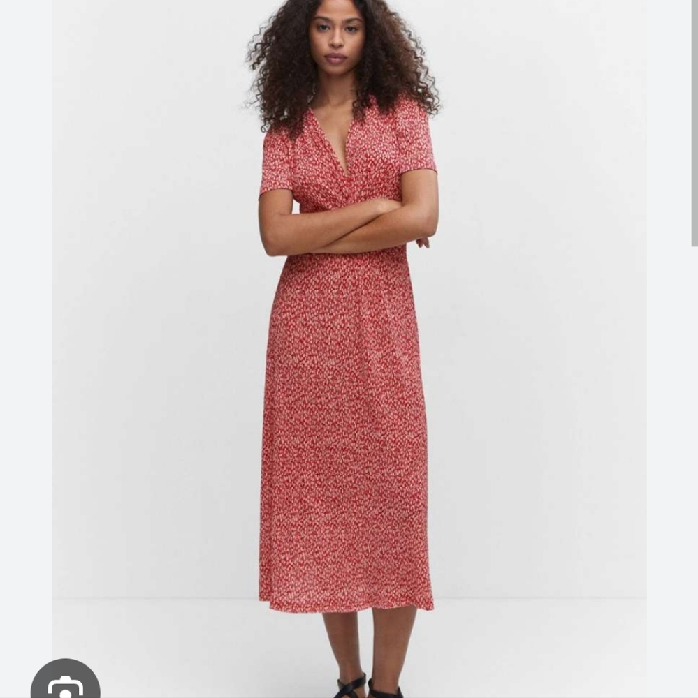 Influence Red Floral Midi Dress Size Medium